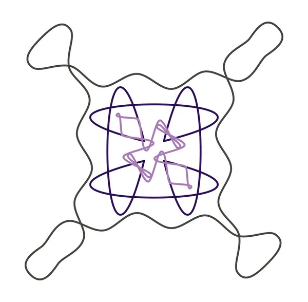 Mandala Geométrico Ornamento Símbolo Decoración Icono Elemento Diseño Abstracto Concéntrico — Vector de stock