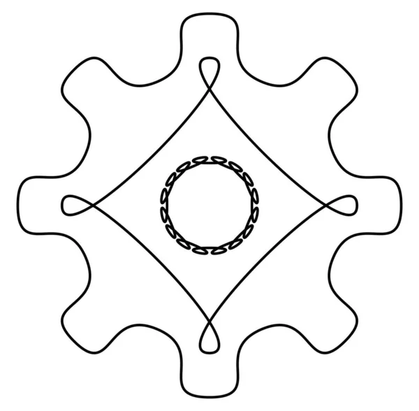 Mandala Geométrico Ornamento Símbolo Decoración Icono Elemento Diseño Abstracto Simple — Archivo Imágenes Vectoriales