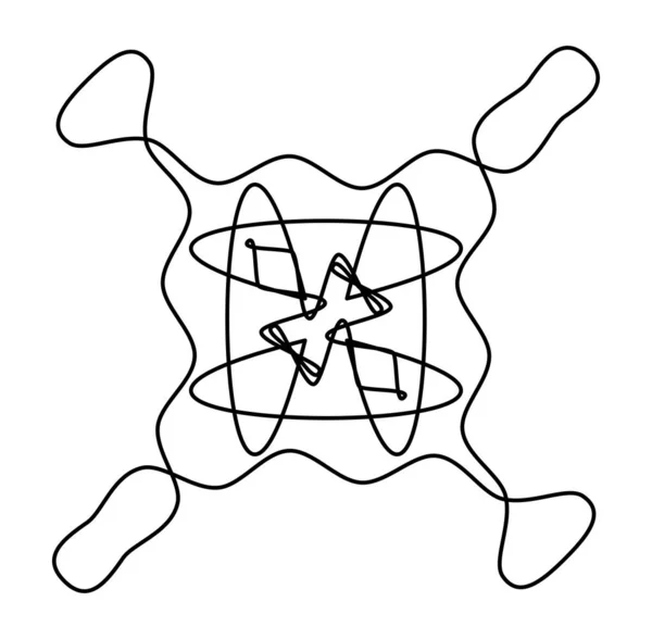 Mandala Geométrico Ornamento Símbolo Decoración Icono Elemento Diseño Abstracto Simple — Vector de stock