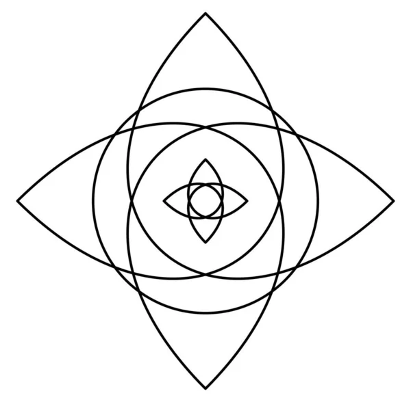Geometric Mandala Ornament Decoration Symbol Icon Simple Basic Circular Concentric — стоковий вектор