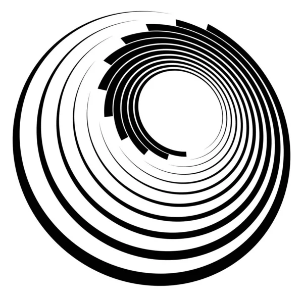 Volute Monocromatiche Forme Vortice Elementi Elicoidali Contorti Design Concettuale Rotazione — Vettoriale Stock