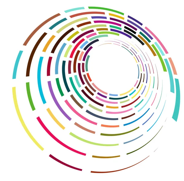 Tek Noktalı Çok Renkli Renkli Spiral Girdap Dönme Elementi Bükülmüş — Stok Vektör