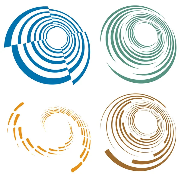 Egyszínű Monokróm Forgás Örvény Formálás Forgás Spiráltorzulás Helix Volute Zsineg — Stock Vector