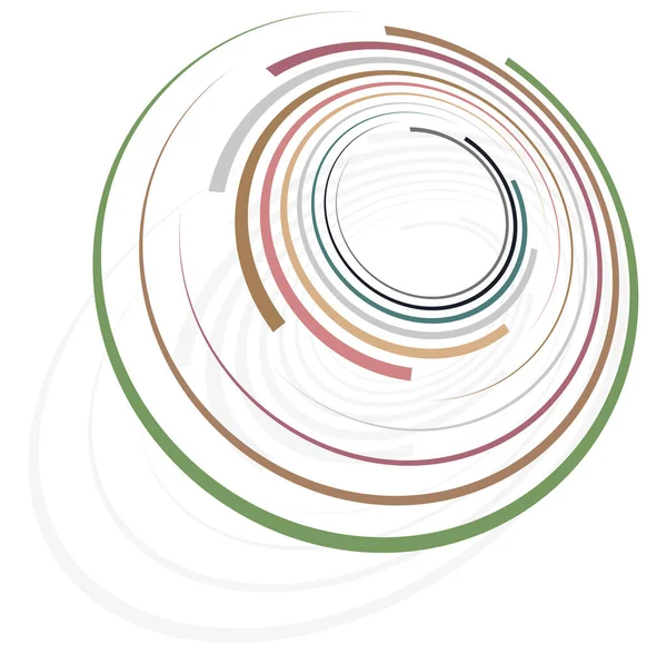 Monocromo Cíclico Ciclo Anillos Concéntricos Espiral Girada Vórtice Verticilo Circular — Archivo Imágenes Vectoriales