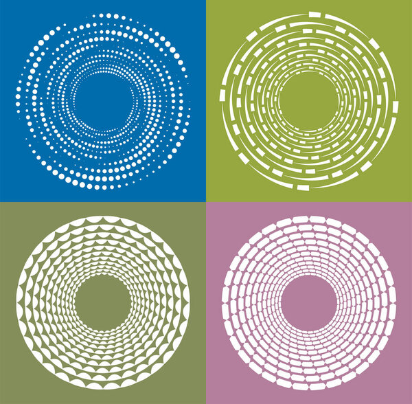 set of white helical, spiraling, curl and curly shapes. spiral, twirl, swirl illustration. twine design elements over single-color, monochrome background, backdrop. helix, volute set