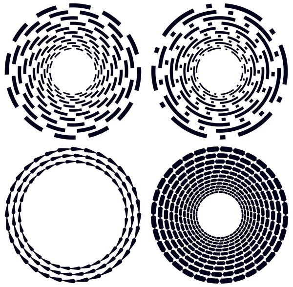 Conjunto Vórtice Blanco Negro Formas Voluta Elementos Hélice Retorcidos — Vector de stock