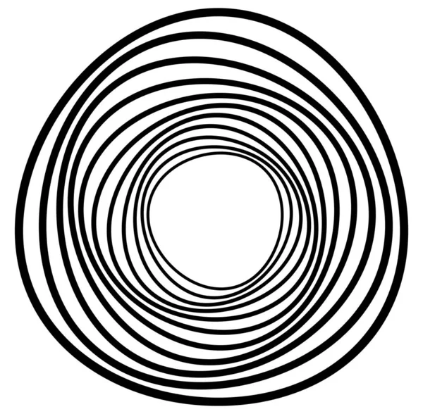 Volute Monocromatiche Forme Vortice Elementi Elicoidali Contorti Design Concettuale Rotazione — Vettoriale Stock