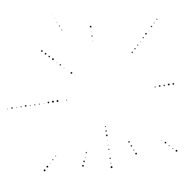 Puntos Aleatorios Círculos Abstractos Speckles Radial Punteada Radiante Ilustración Geométrica — Archivo Imágenes Vectoriales