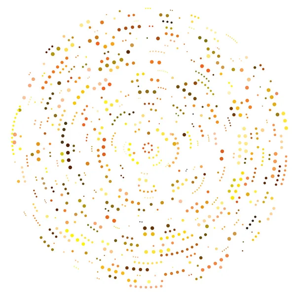 Puntos Aleatorios Círculos Abstractos Speckles Radial Punteada Radiante Ilustración Geométrica — Vector de stock
