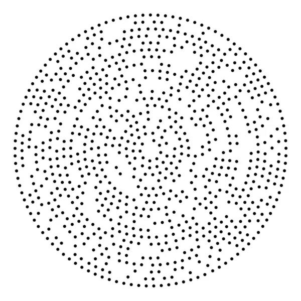 Puntos Aleatorios Círculos Abstractos Speckles Radial Punteada Radiante Ilustración Geométrica — Archivo Imágenes Vectoriales