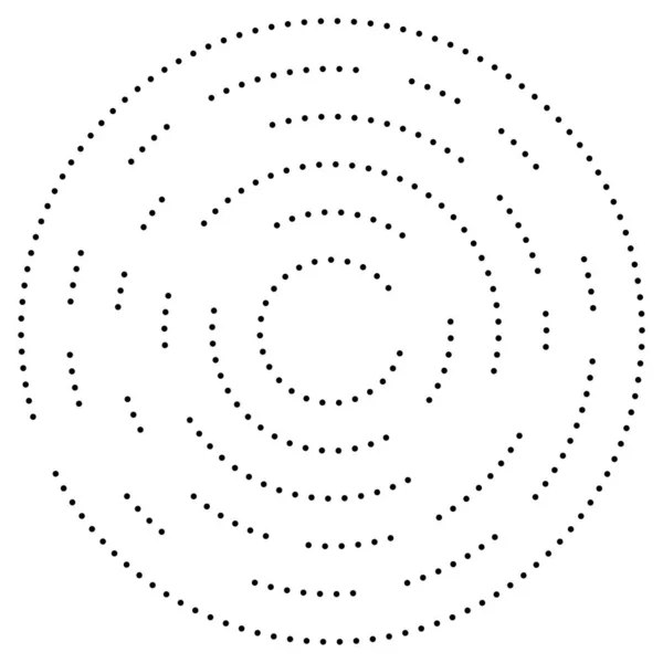 Willekeurige Stippen Cirkels Abstract Spetters Gestippelde Radiale Stralende Cirkelvormige Geometrische — Stockvector