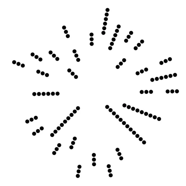 Slumpmässiga Prickar Cirklar Abstrakta Speckles Prickig Radiell Strålande Cirkulär Geometrisk — Stock vektor