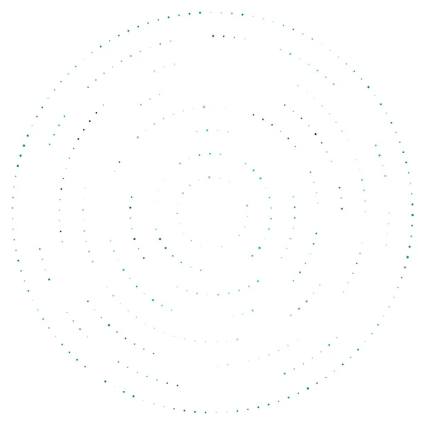 ランダムな点 円の抽象的な スペクトル 放射線 円形の幾何学的イラスト 点描デザイン要素 — ストックベクタ