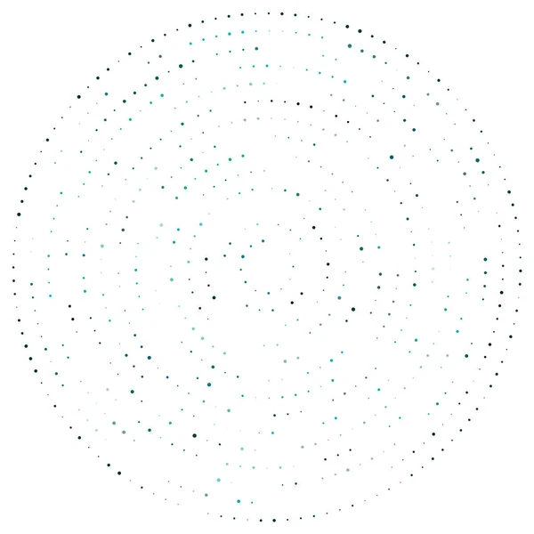 Puntos Aleatorios Círculos Abstractos Speckles Radial Punteada Radiante Ilustración Geométrica — Archivo Imágenes Vectoriales