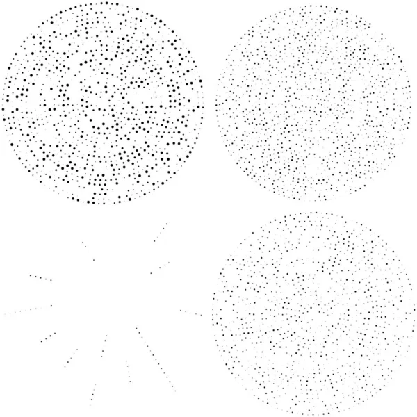 Puntos Aleatorios Círculos Abstractos Speckles Radial Punteada Radiante Ilustración Geométrica — Archivo Imágenes Vectoriales