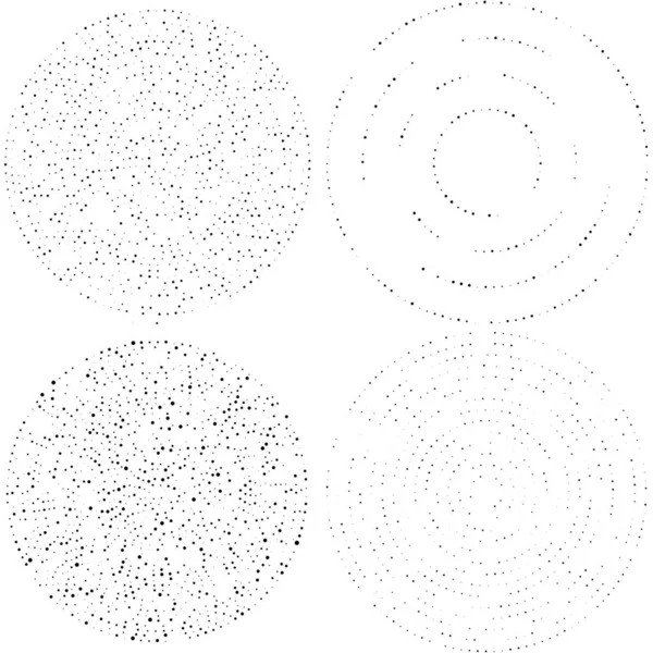 Puntos Aleatorios Círculos Abstractos Speckles Radial Punteada Radiante Ilustración Geométrica — Archivo Imágenes Vectoriales