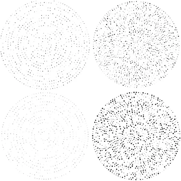 Náhodné Tečky Kruhy Abstraktní Skvrny Tečkované Radiální Vyzařující Kruhové Geometrické — Stockový vektor