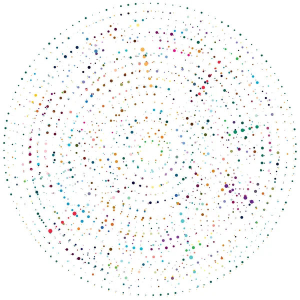 Slumpmässiga Prickar Cirklar Abstrakta Speckles Prickig Radiell Strålande Cirkulär Geometrisk — Stock vektor