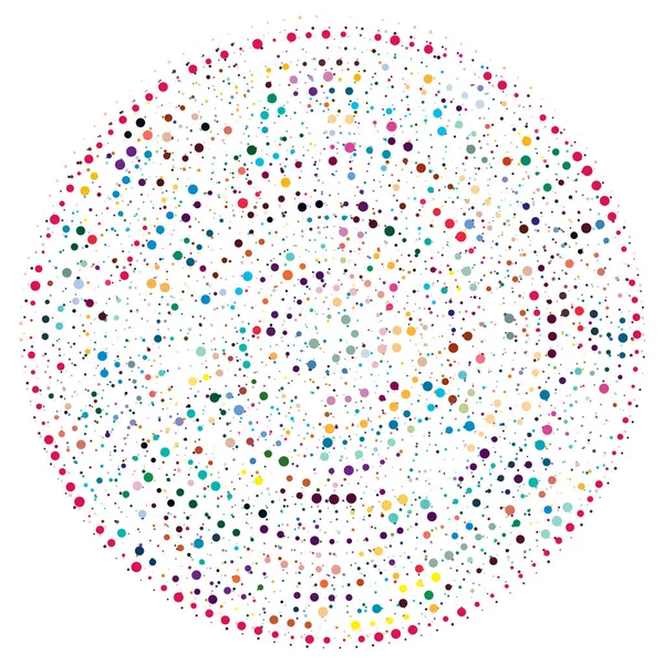 Random Dots Circles Abstract Speckles Dotted Radial Radiating Circular Geometric — Stock Vector