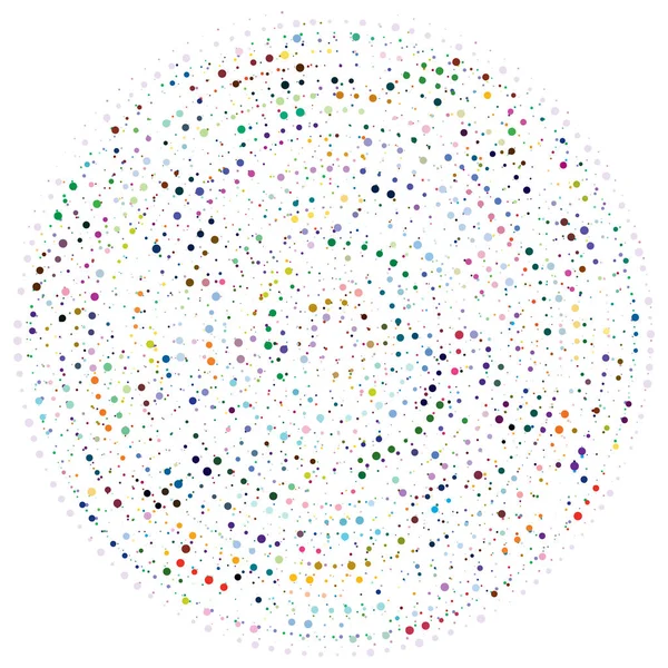 Pontos Aleatórios Círculos Abstratos Speckles Radial Pontilhado Irradiando Ilustração Geométrica —  Vetores de Stock
