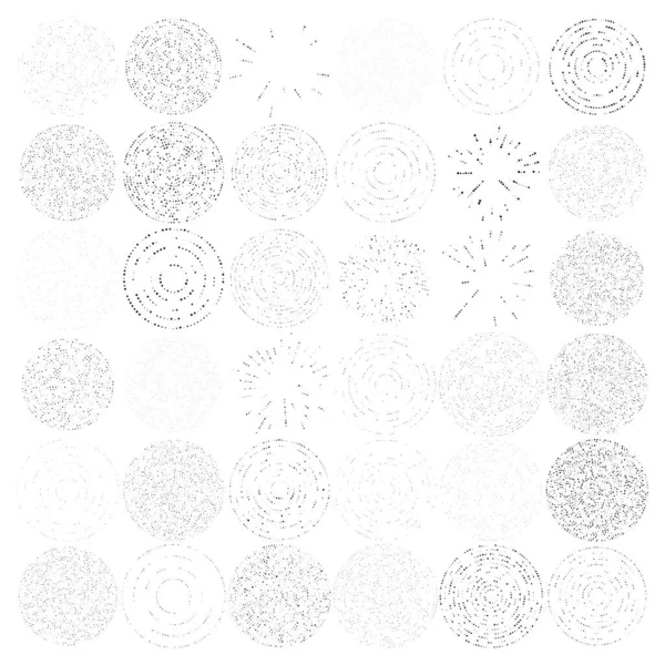 Losowe Kropki Kręgi Abstrakcyjne Kropla Promieniowa Promieniująca Okrągła Ilustracja Geometryczna — Wektor stockowy