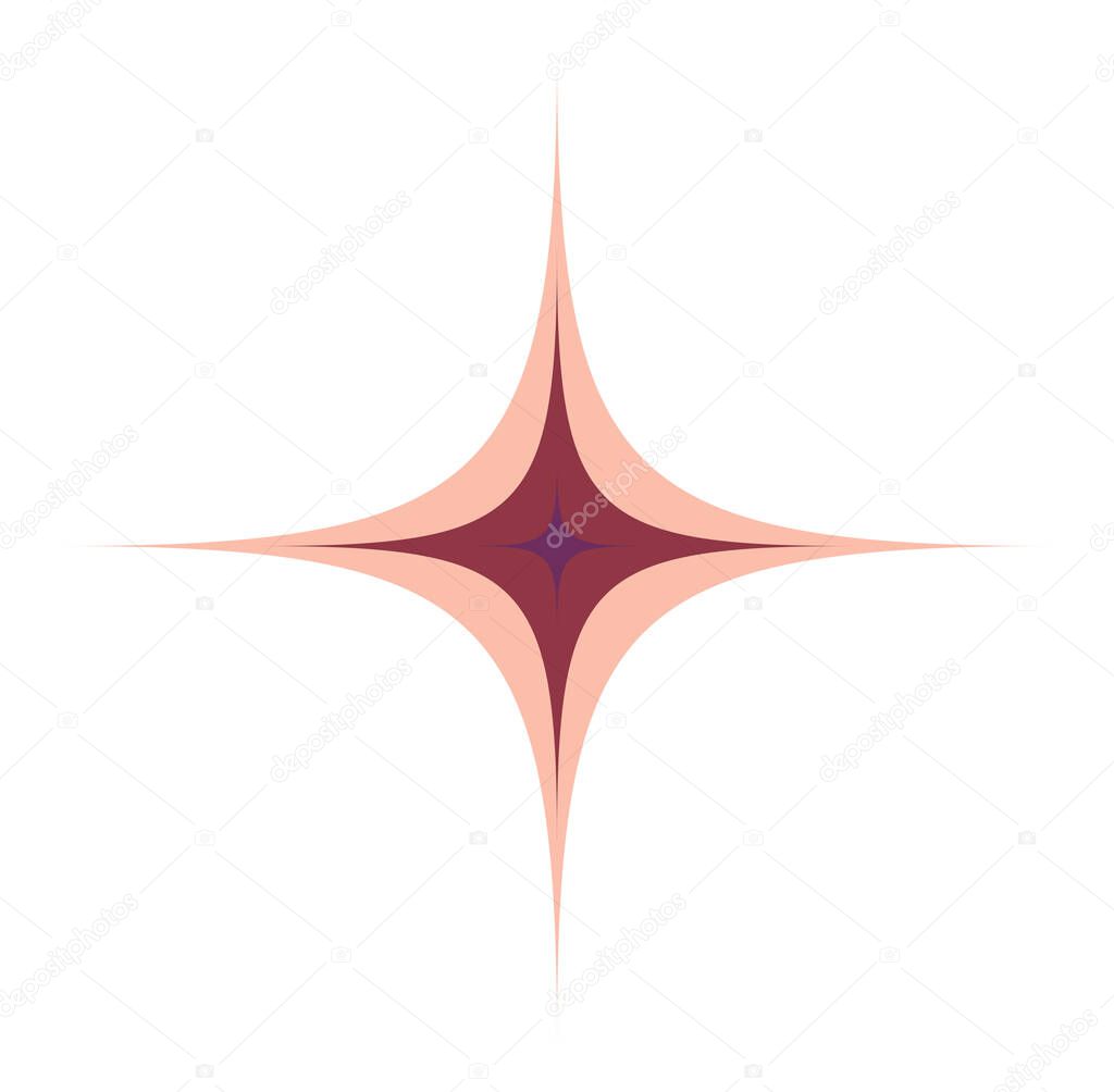 Geometric mandala / ornament / decoration symbol, icon. Splotch, blob shape. simple, basic circular, concentric abstract design element. Lotus, floral motif. Multi-color, colorful, colored version