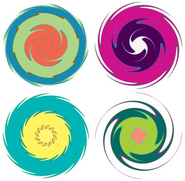 Soyut spiral, girdap, girdap ve girdap şekilleri