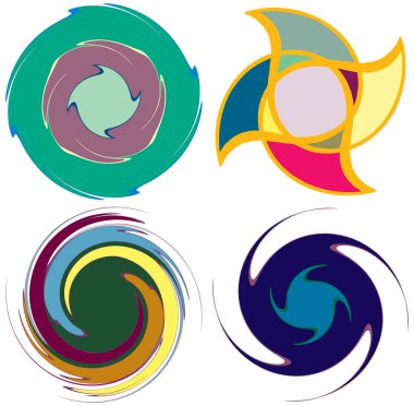 Soyut spiral, girdap, girdap ve girdap şekilleri
