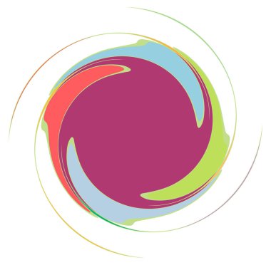 Soyut spiral, girdap, girdap ve girdap canlı renkler halinde şekillenir.