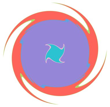 Soyut spiral, girdap, girdap ve girdap canlı renkler halinde şekillenir.