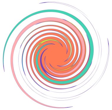 Soyut spiral, girdap, girdap ve girdap canlı renkler halinde şekillenir.