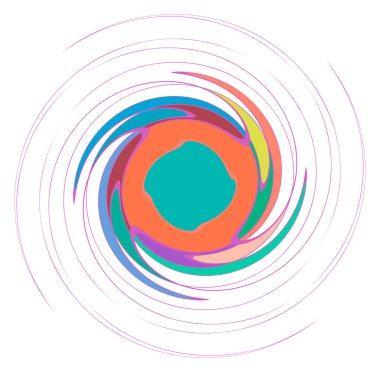 Soyut spiral, girdap, girdap ve girdap canlı renkler halinde şekillenir.