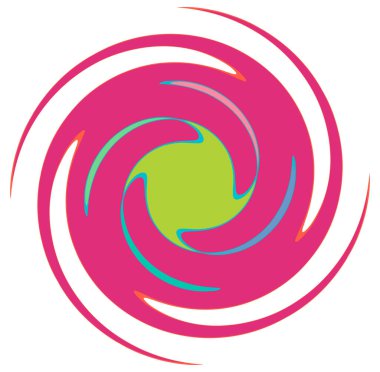 Soyut spiral, girdap, girdap ve girdap canlı renkler halinde şekillenir.