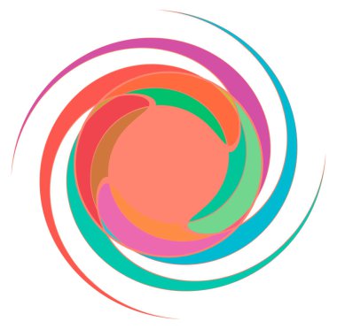 Soyut spiral, girdap, girdap ve girdap canlı renkler halinde şekillenir.