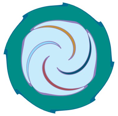 Mottle, çeşitli soyut spiral, girdap, girdap ve girdap şekilleri