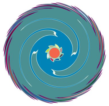 Mottle, çeşitli soyut spiral, girdap, girdap ve girdap şekilleri