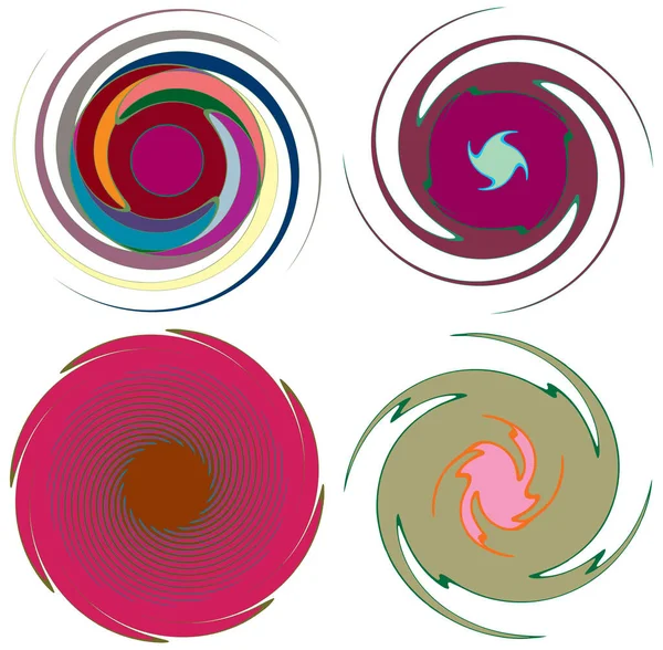 Formas Abstractas Espiral Remolino Giro Vórtice — Vector de stock