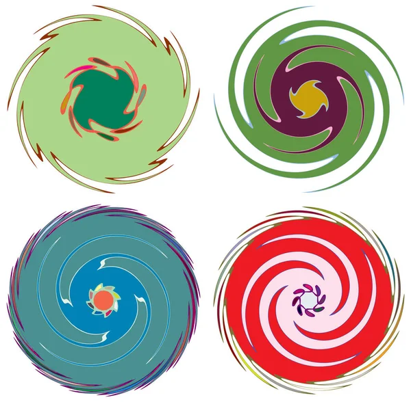 Formas Abstractas Espiral Remolino Giro Vórtice — Vector de stock