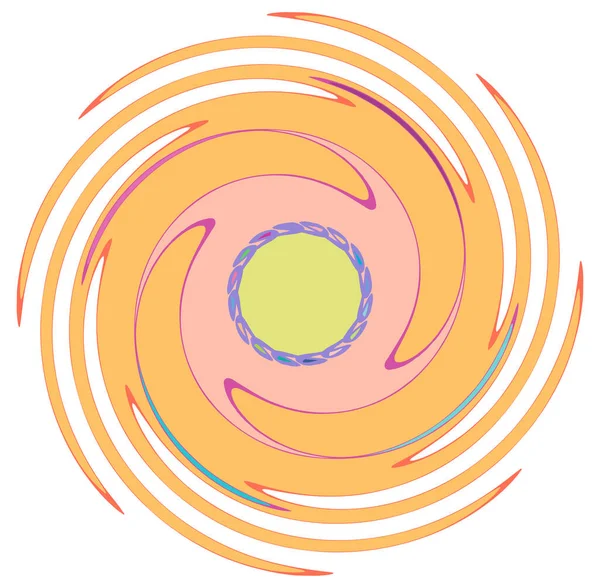 要旨螺旋状 渦巻き状 渦巻き状 渦状の形状が鮮やかで活気のある色で — ストックベクタ