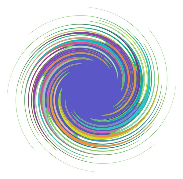 Abstract Spiraal Wervel Draai Vortexvormen Levendige Levendige Kleuren — Stockvector