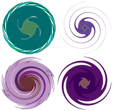 Monokrom soyut sarmal, girdap, girdap ve girdap şekilleri