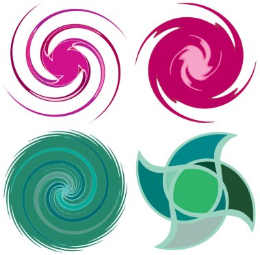 Monokrom soyut sarmal, girdap, girdap ve girdap şekilleri