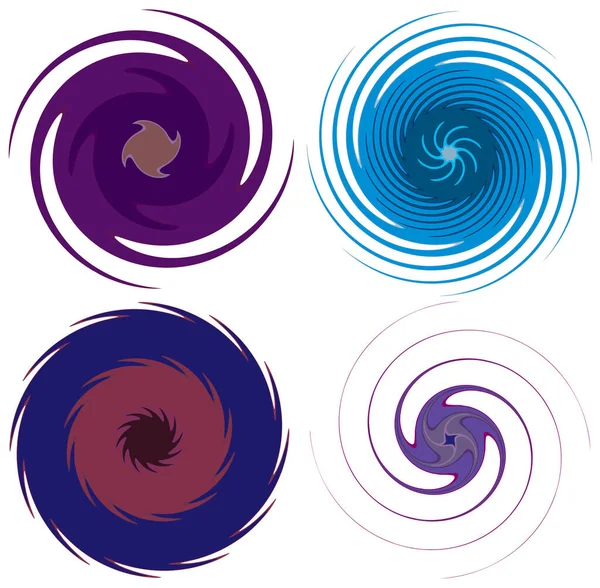 モノクロームの抽象的なスパイラル 渦巻き 渦巻き 渦の形 — ストックベクタ