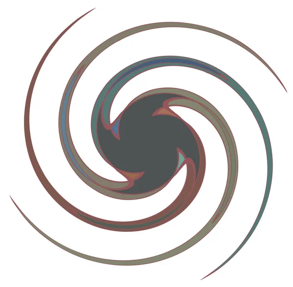Dark Abstract Spiral Swirl Twirl Vortex Shapes — Stock Vector