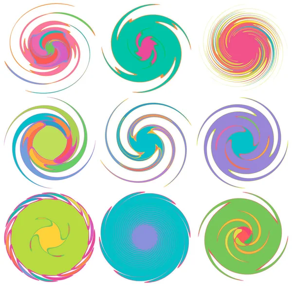 Formas Abstractas Espiral Remolino Giro Vórtice — Vector de stock