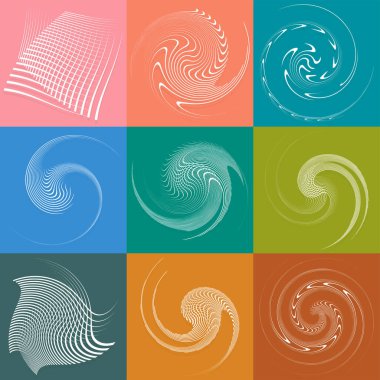 Beyaz sarmal, sarmal, kıvrık ve kıvrımlı şekiller. spiral, çevirme, girdap çizimi. Sicim tasarımı elementleri tek renk, tek renkli arkaplan, arka plan. Sarmal, volta takımı.