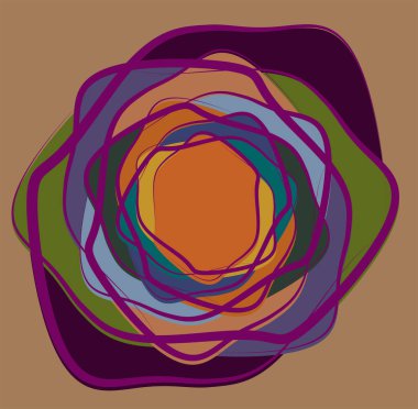 Çok renkli kıvrımlı, bobin, kıvrımlı volt şekli. sicim girdabı eşmerkezli, dairesel, ışık saçan, dairesel, daireler çizerek dönen moda