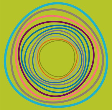 Tek noktalı, çok renkli ve renkli spiral, girdap, dönme elementi. Çarpık döngüsel, dairesel ve dairesel, ışınımlı girdap, renkli arkaplan üzerinde volt şekli, arka plan