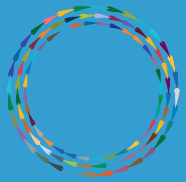 Tek noktalı, çok renkli ve renkli spiral, girdap, dönme elementi. Çarpık döngüsel, dairesel ve dairesel, ışınımlı girdap, renkli arkaplan üzerinde volt şekli, arka plan