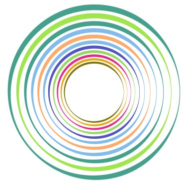 Tek noktalı, çok renkli ve renkli spiral, girdap, dönme elementi. Bükülmüş döngüsel, dairesel ve dairesel, yayılan girdap, volt şekilli